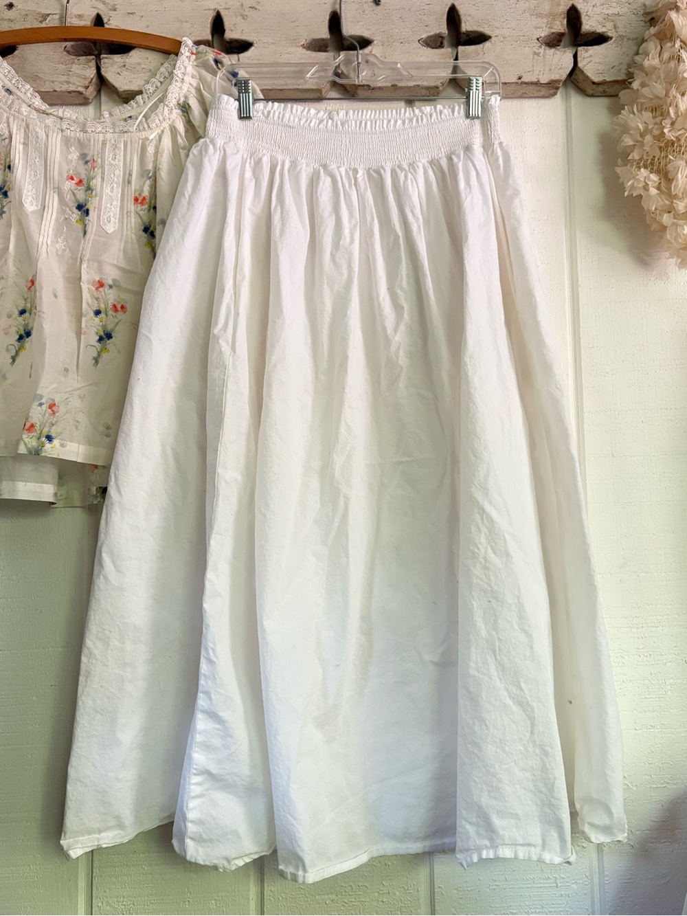 Classic White Cotton Full Skirt